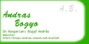 andras bogyo business card